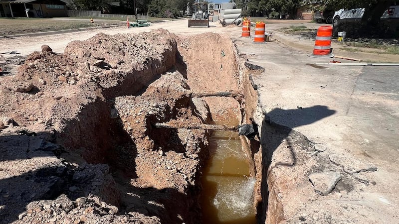Water line break in Midland