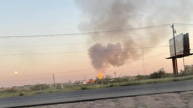 Natural gas line fire
