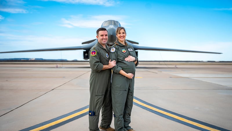 U.S. Air Force Maj. Lauren Olme, 77th Weapons Squadron assistant director of operations, and...