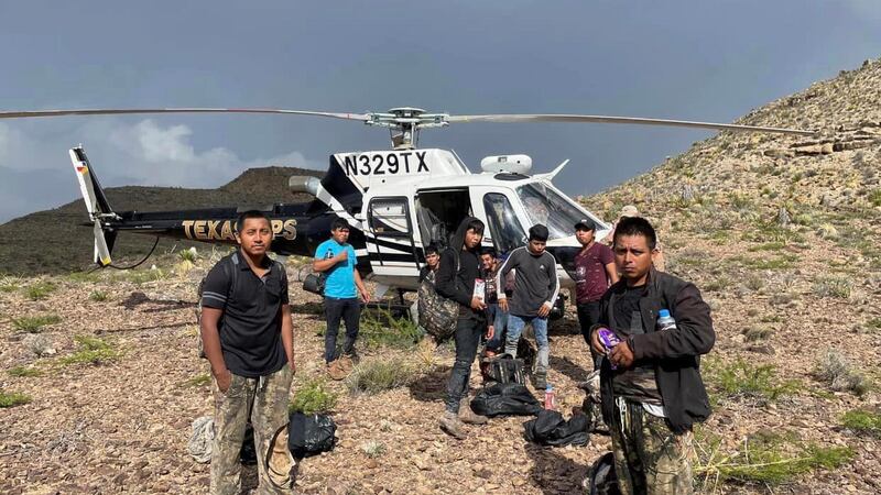 8 illegal immigrants were hiding in the brush and all were turned over to Border Patrol.